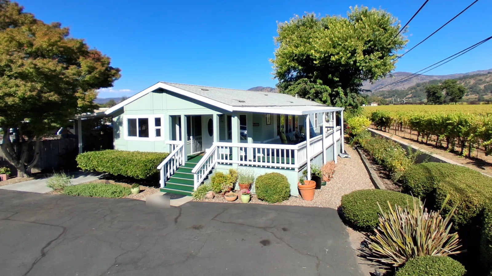 Front of the home and entry steps
